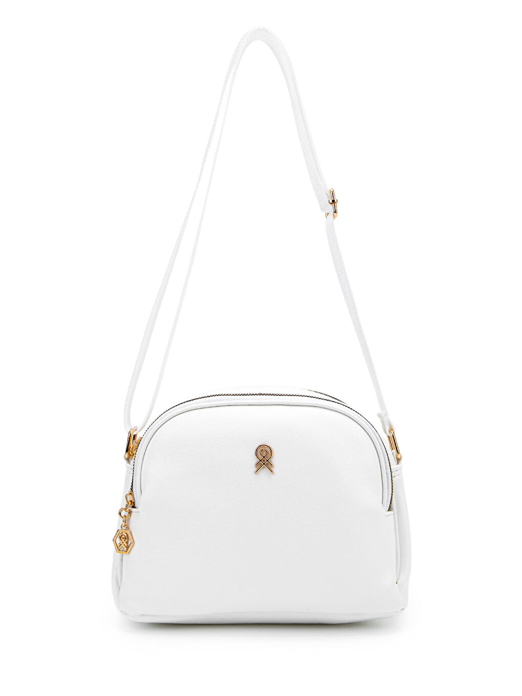 Fermuarlı Çok Göz Willson Kadın Çapraz Çanta Beyaz
