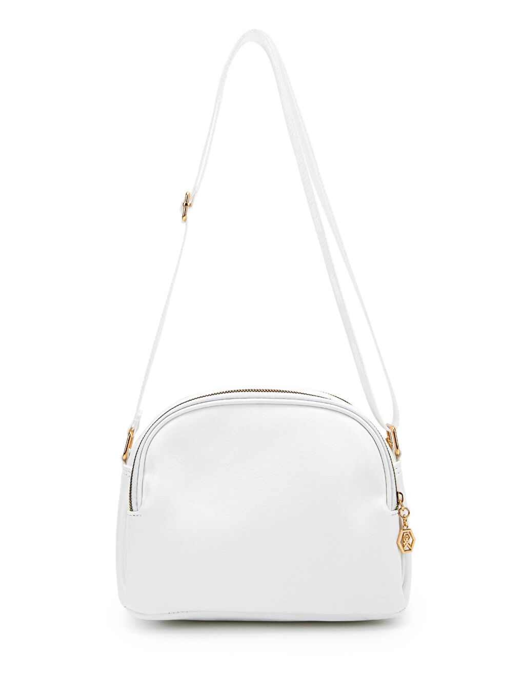 Fermuarlı Çok Göz Willson Kadın Çapraz Çanta Beyaz-2