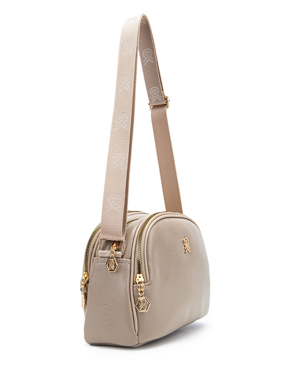 Fermuarlı Çok Göz Willson Kadın Çapraz Çanta Bej-1
