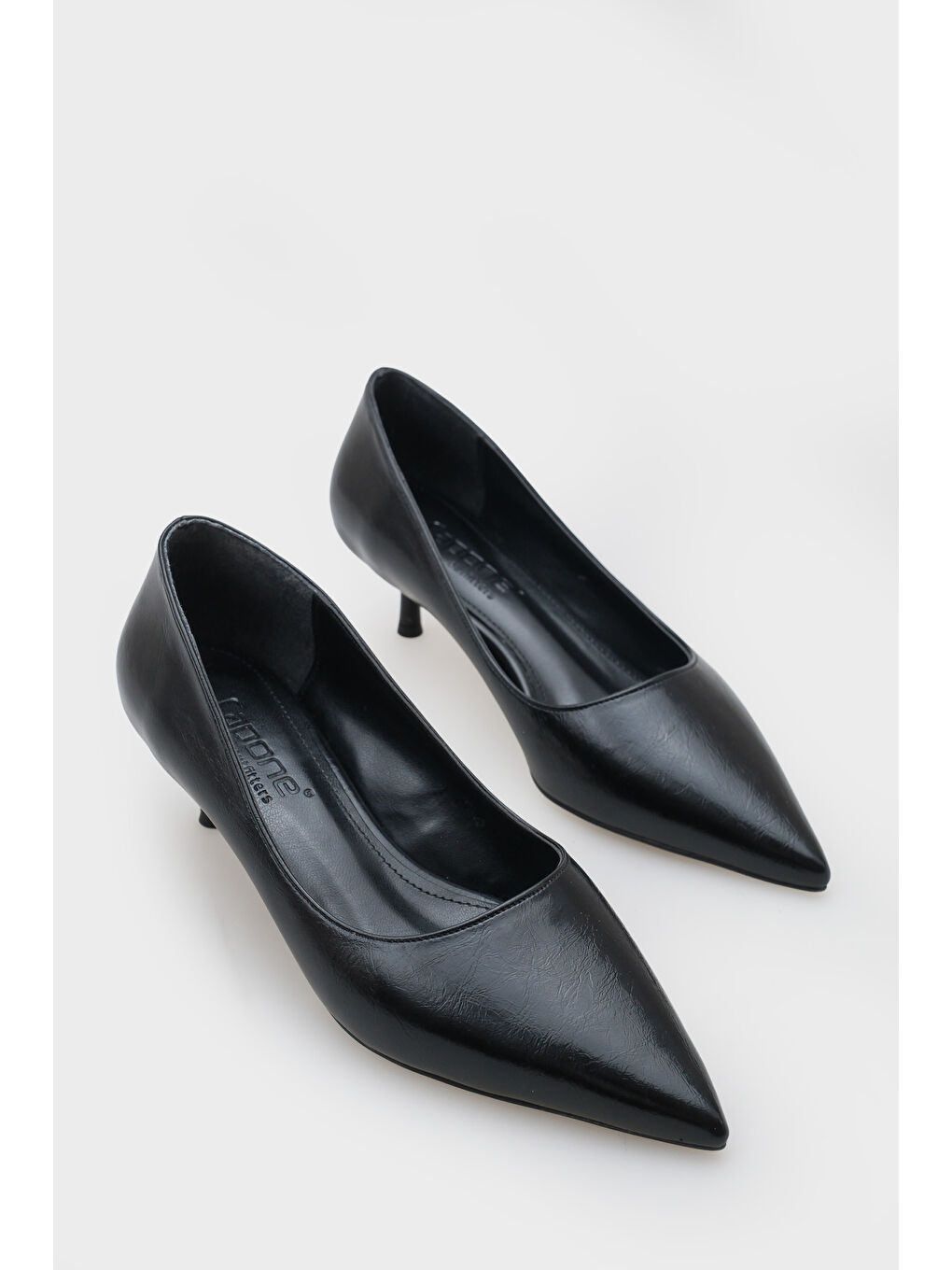 Siyah Arlana Orta Topuklu Stiletto