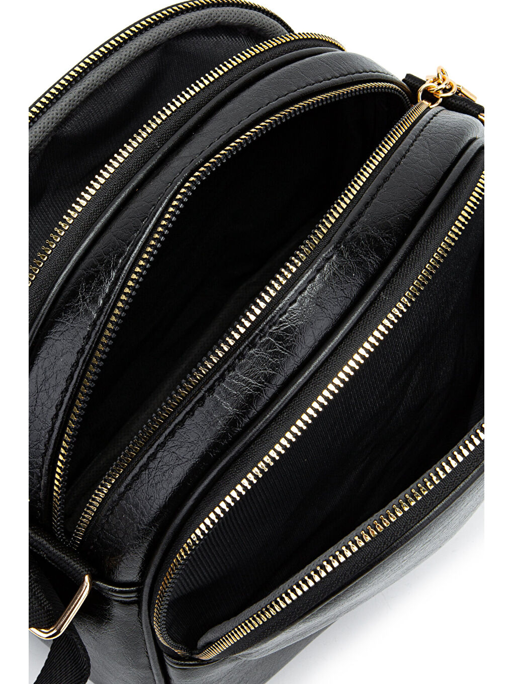 Fermuarlı Çok Göz Willson Kadın Çapraz Çanta Siyah-4