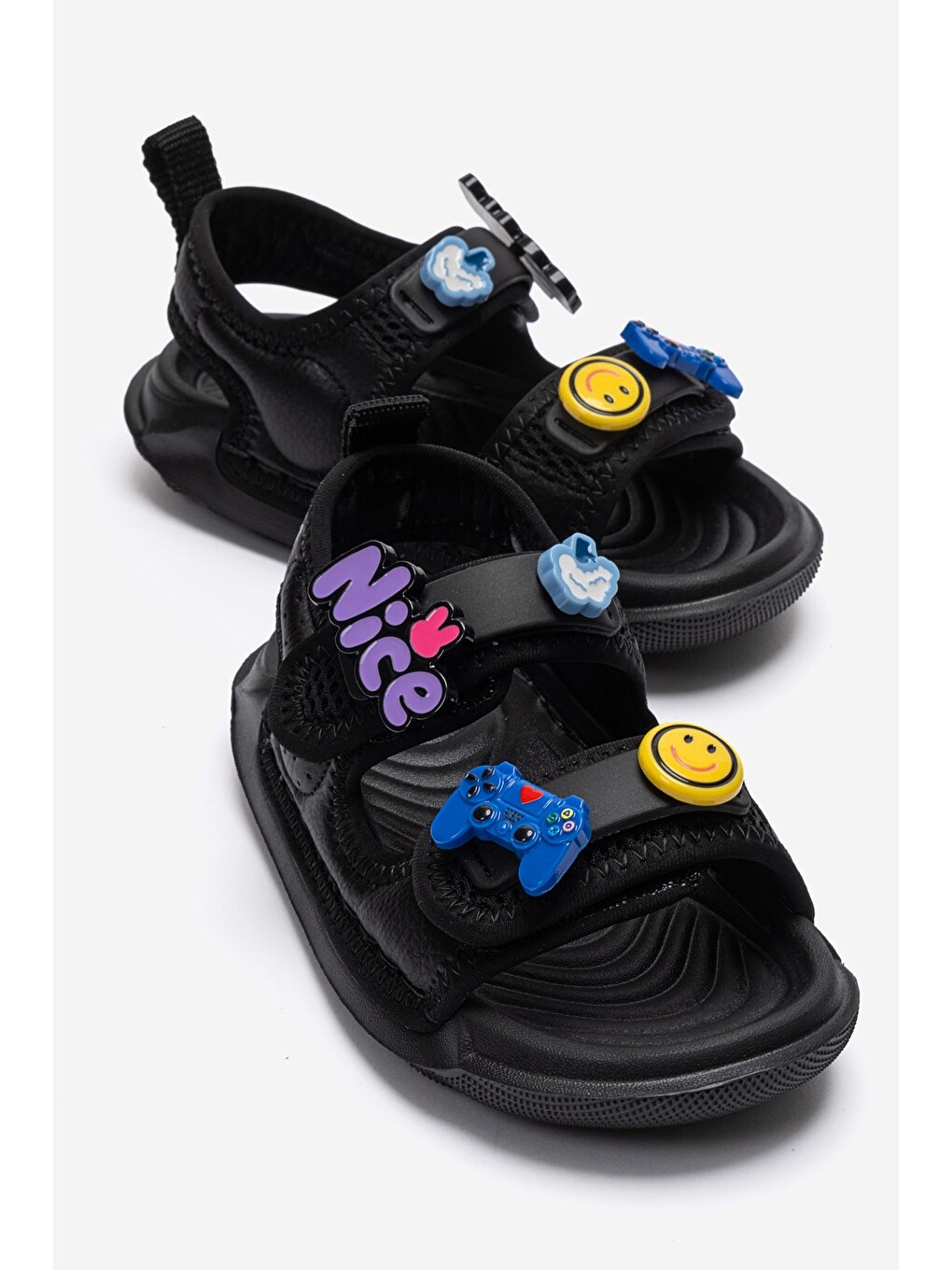 Unisex Çocuk Siyah Günlük Sandalet