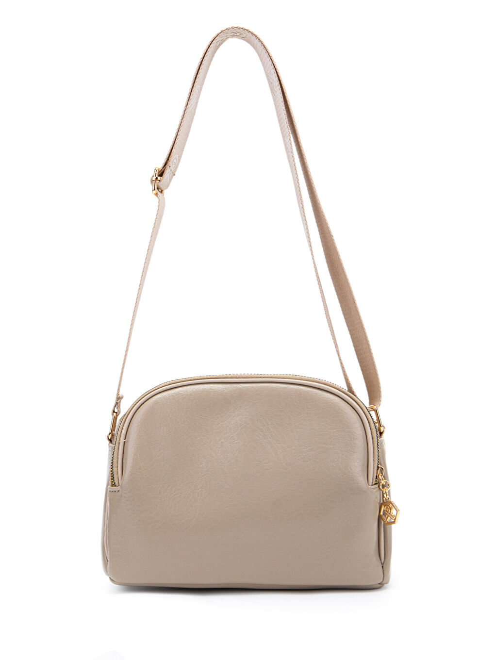 Fermuarlı Çok Göz Willson Kadın Çapraz Çanta Bej-2