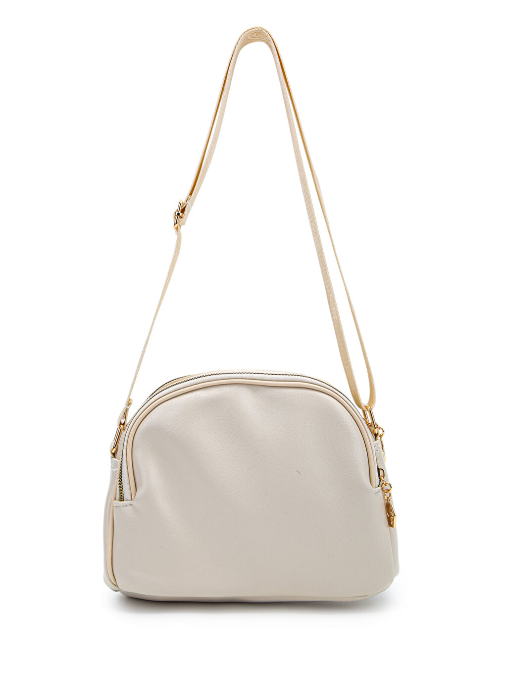 Ekru Fermuarlı Çok Göz Willson Kadın Çapraz Çanta Krem-2