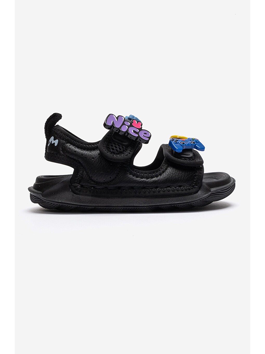Unisex Çocuk Siyah Günlük Sandalet-3