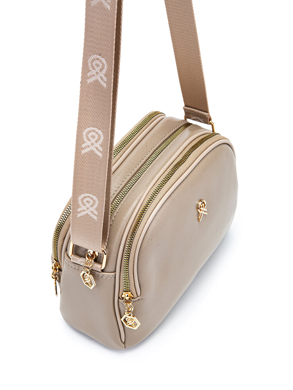 Fermuarlı Çok Göz Willson Kadın Çapraz Çanta Bej-3