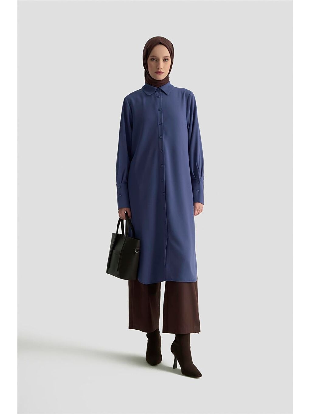 Tunik Elbise 25Kd1017 İndigo