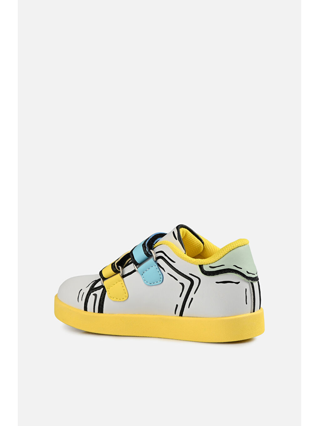 Picasso Işıklı Unisex Bebek Beyaz/Sarı Sneaker-2