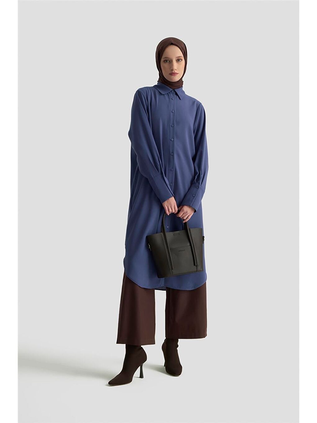 Tunik Elbise 25Kd1017 İndigo-1