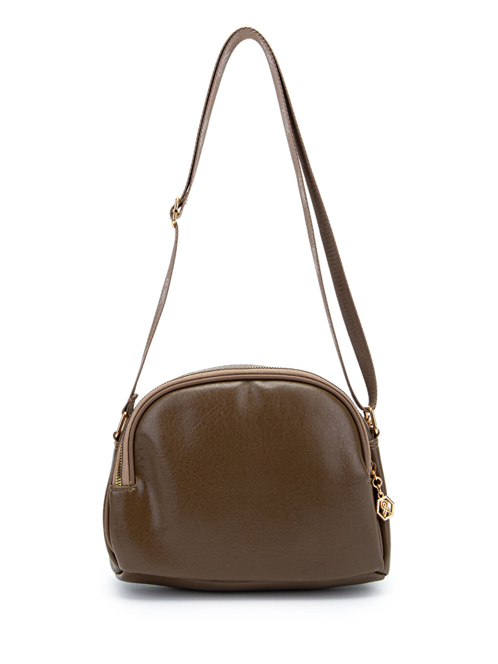 Bej Fermuarlı Çok Göz Willson Kadın Çapraz Çanta Vizon-2