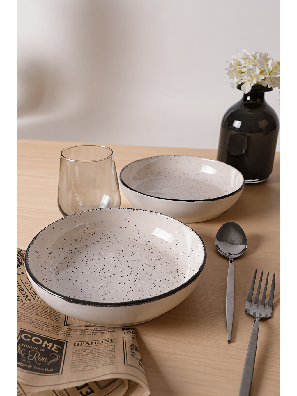 Ekru Krem Ephesus Yemek / Salata Tabağı 20 Cm 2 Adet-1