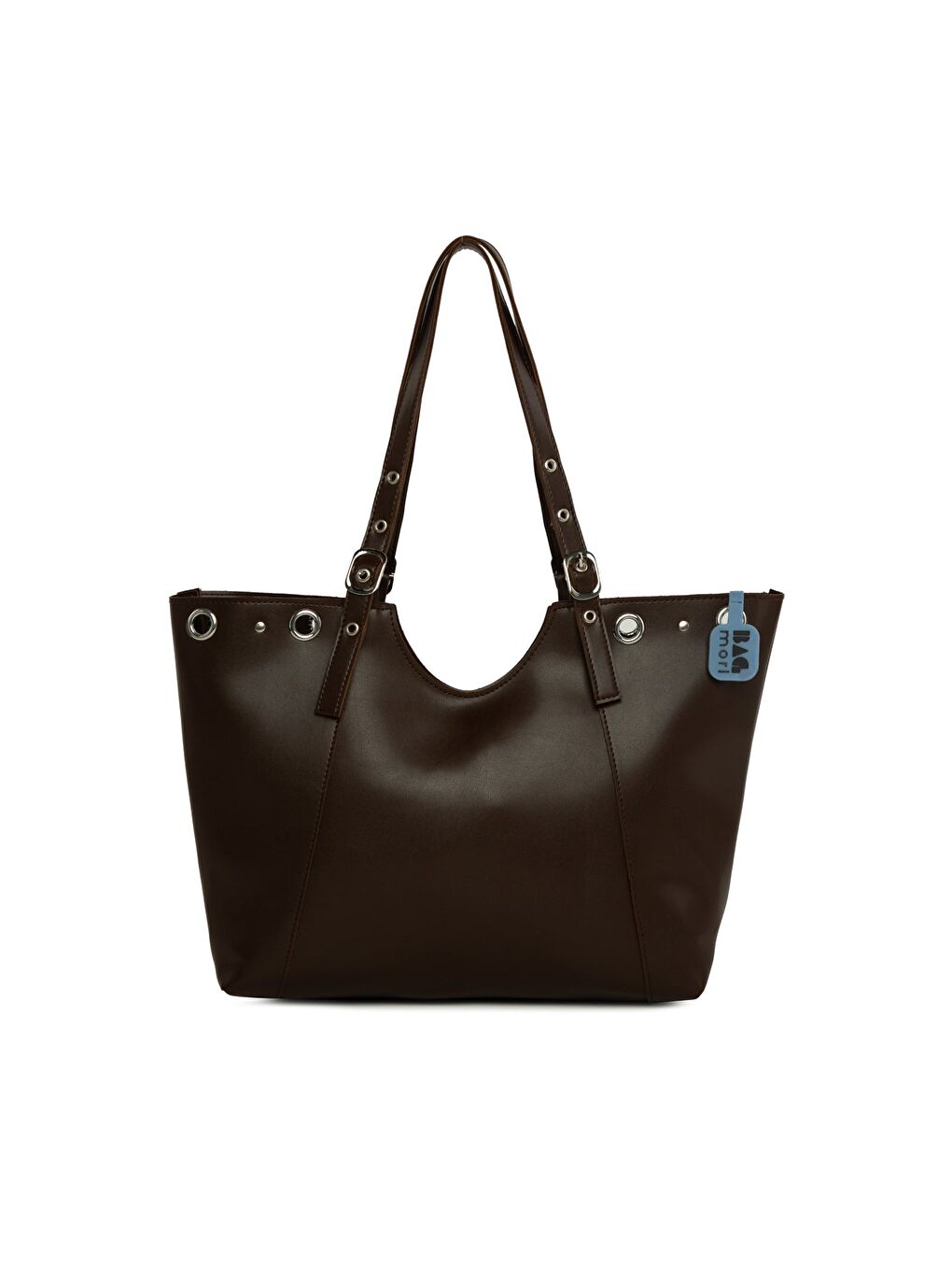 Kahverengi Kuş Gözü Detaylı Kemerli Tote Çanta