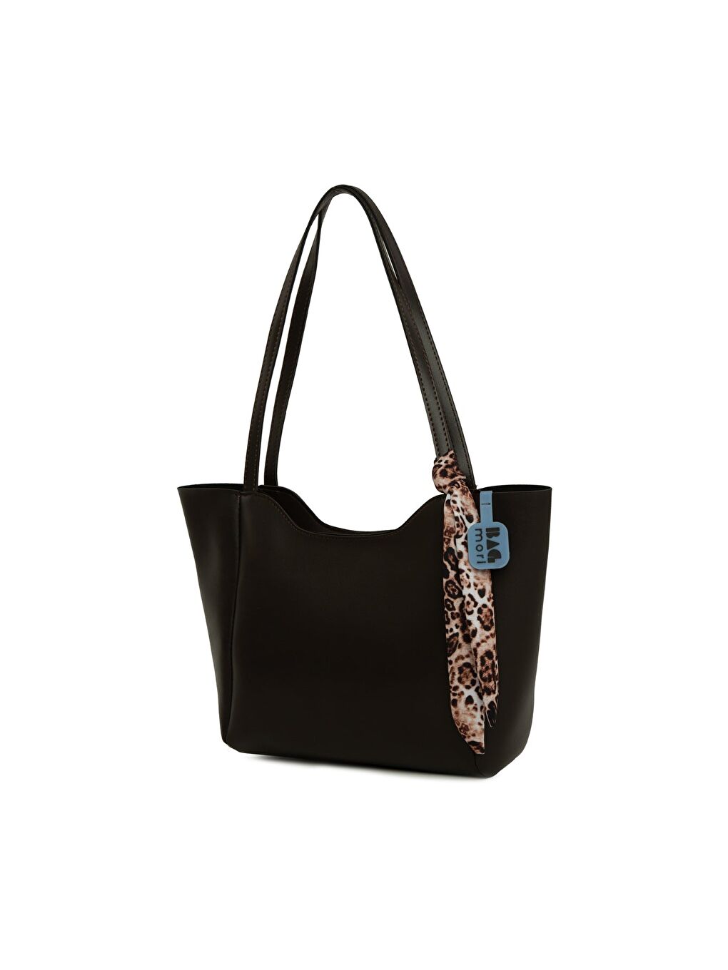 Kahverengi Oval Ağızlı Şallı Çanta-1