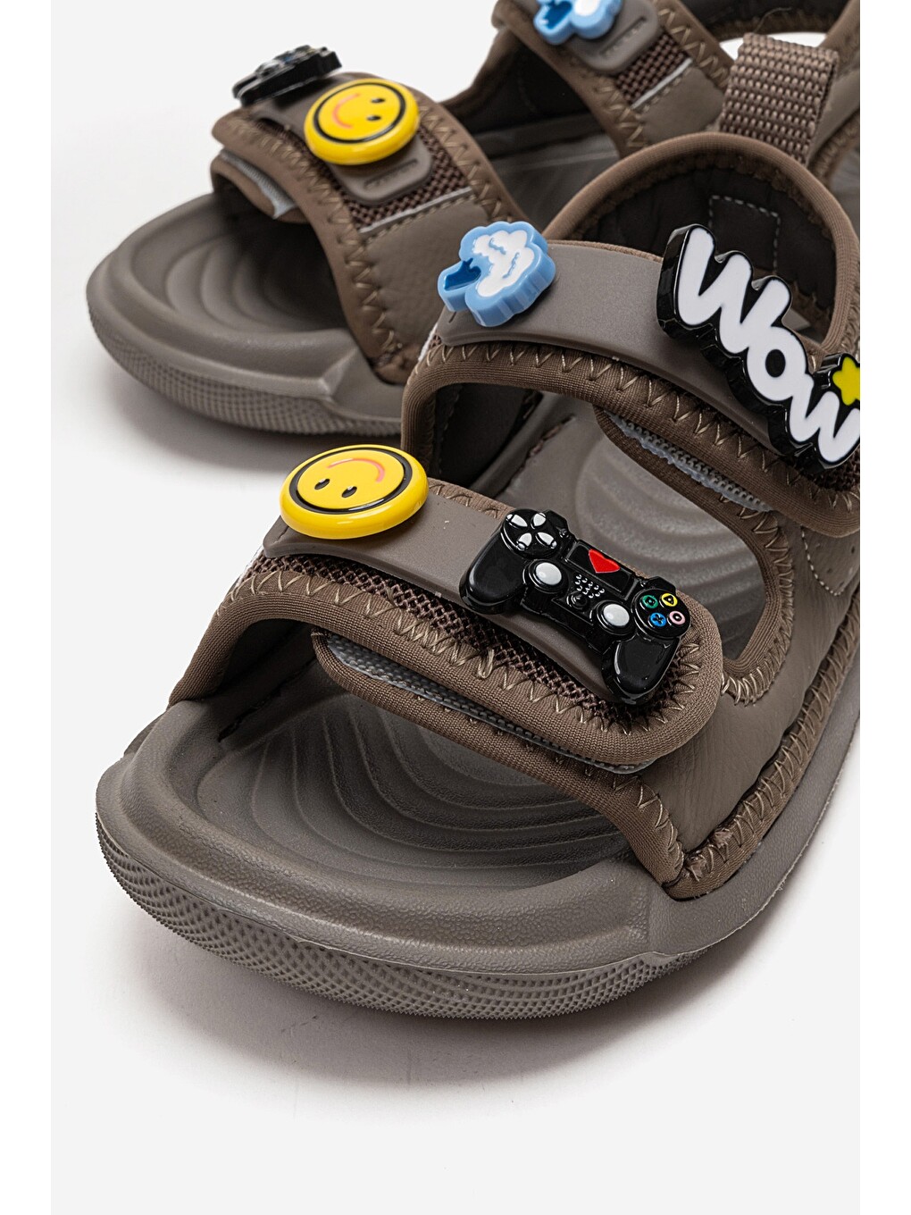 Unisex Çocuk Haki Günlük Sandalet-1