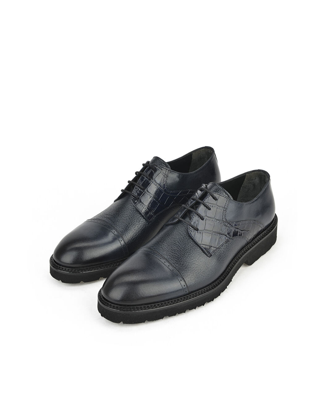 Erkek Hakiki Deri Ayakkabı 141145Z619 Lacivert