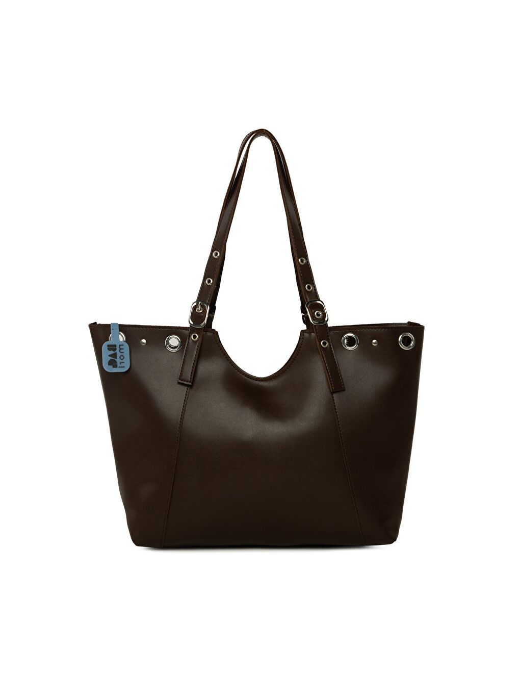 Kahverengi Kuş Gözü Detaylı Kemerli Tote Çanta-2