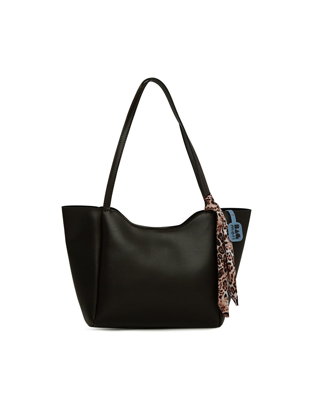 Kahverengi Oval Ağızlı Şallı Çanta-3