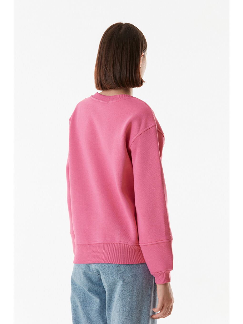 Fullamoda Pembe Basic Beli Lastikli Sweatshirt - 3