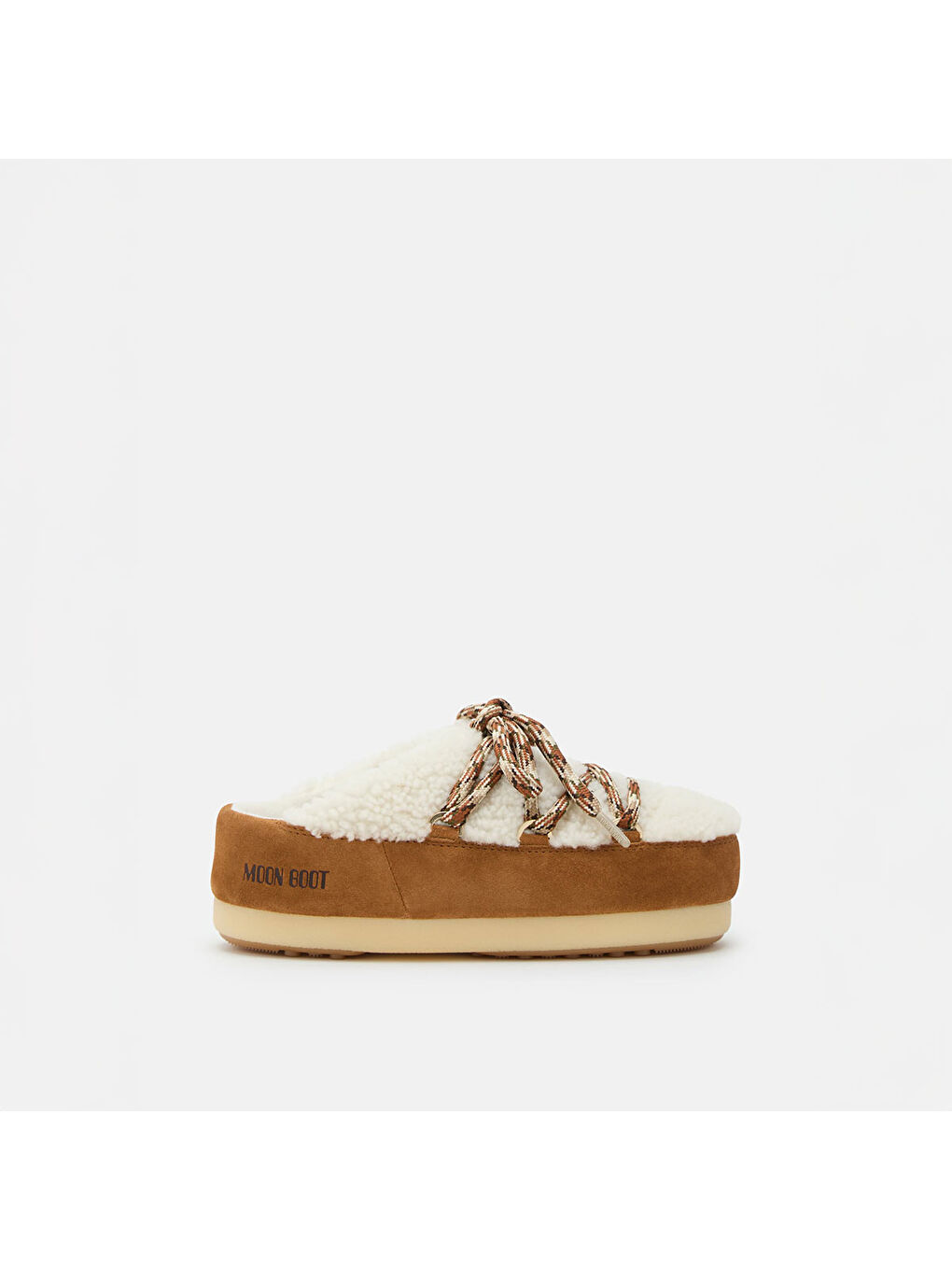 Kahverengi Kadın Terlik 80D1470100-MA03 Evx Mule Shearling Whisky/Off White