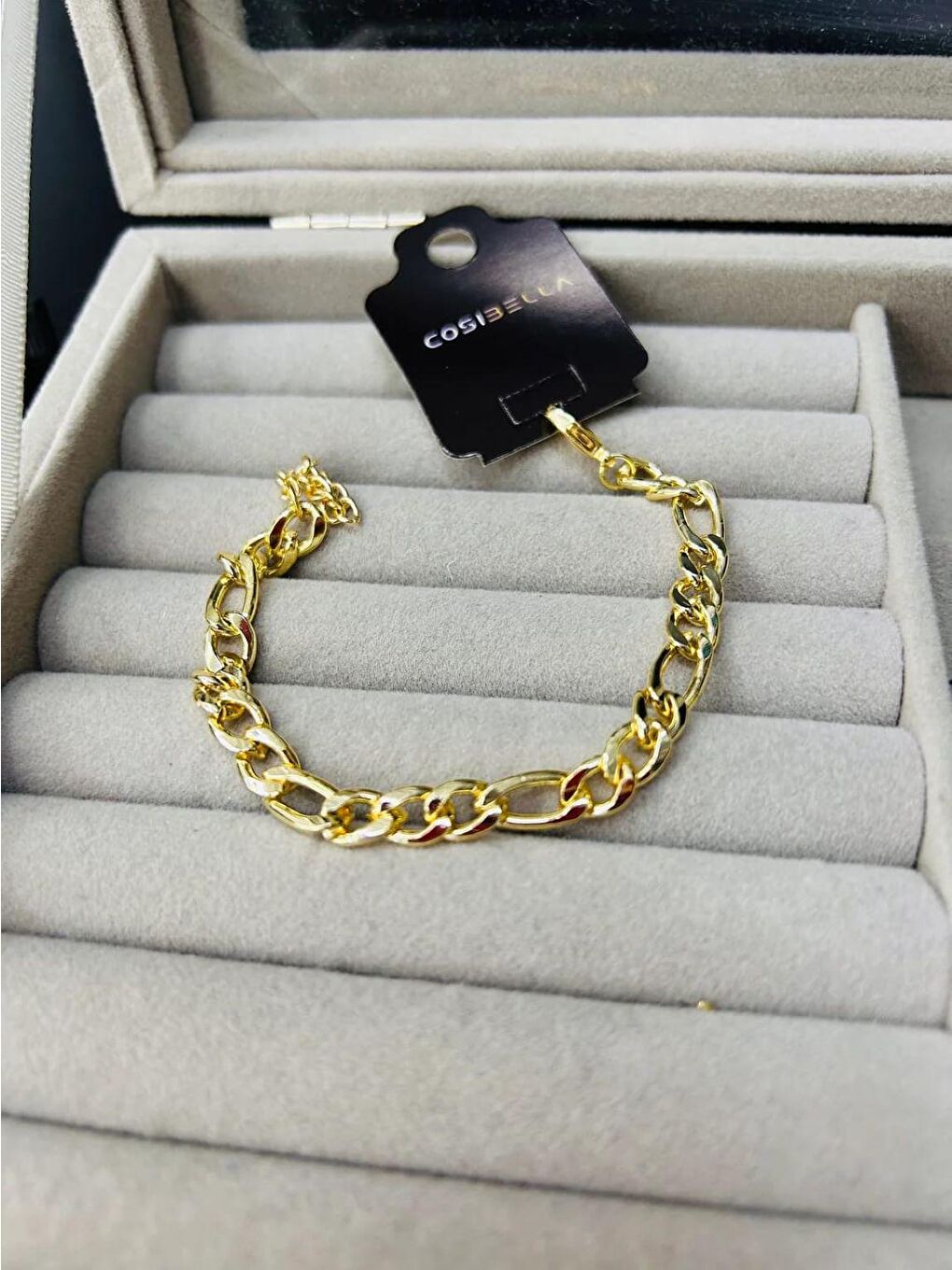 Sarı Vip Gold Figaro Bileklik