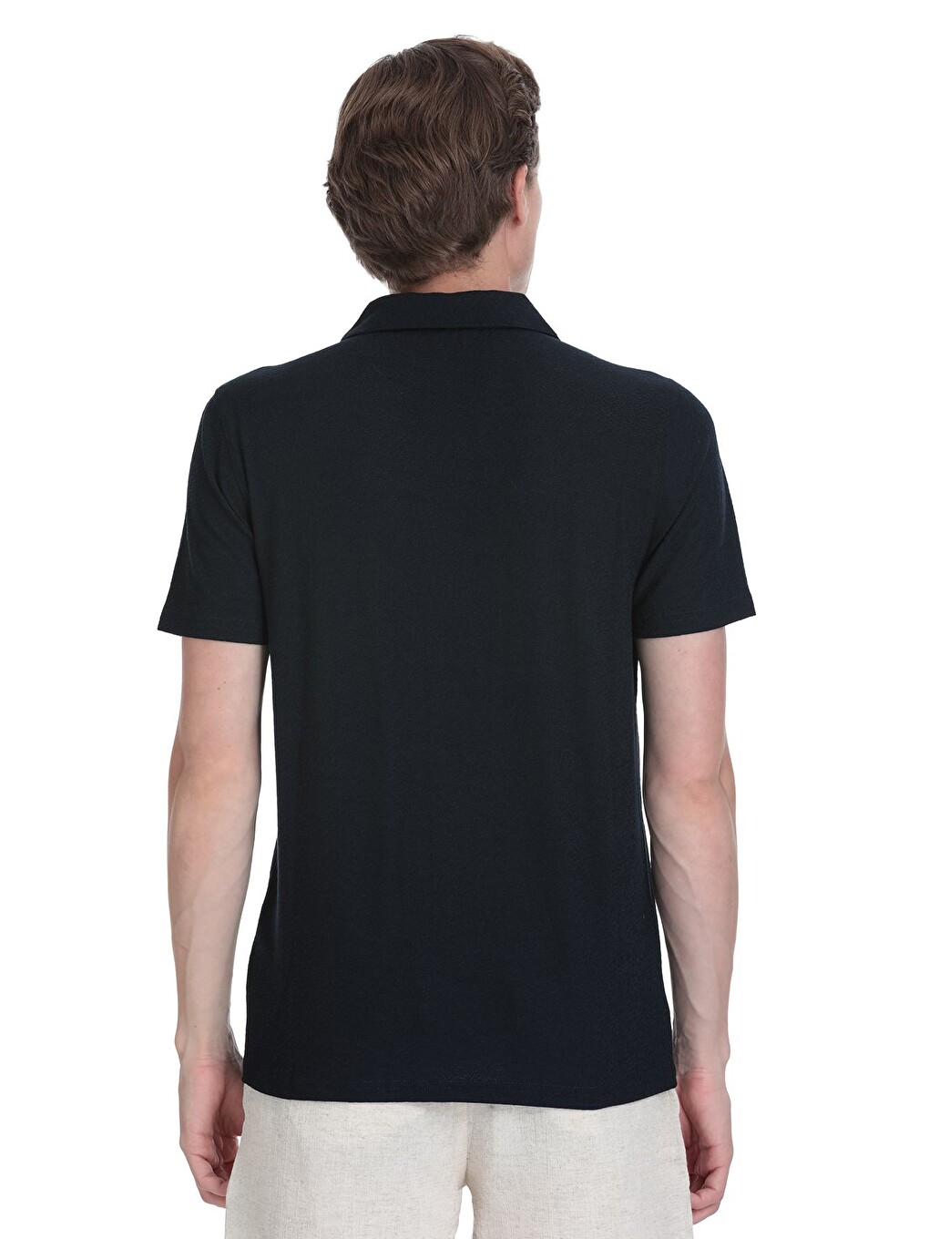 Lacivert Regular Fit Apaş Yaka Gömlek-4