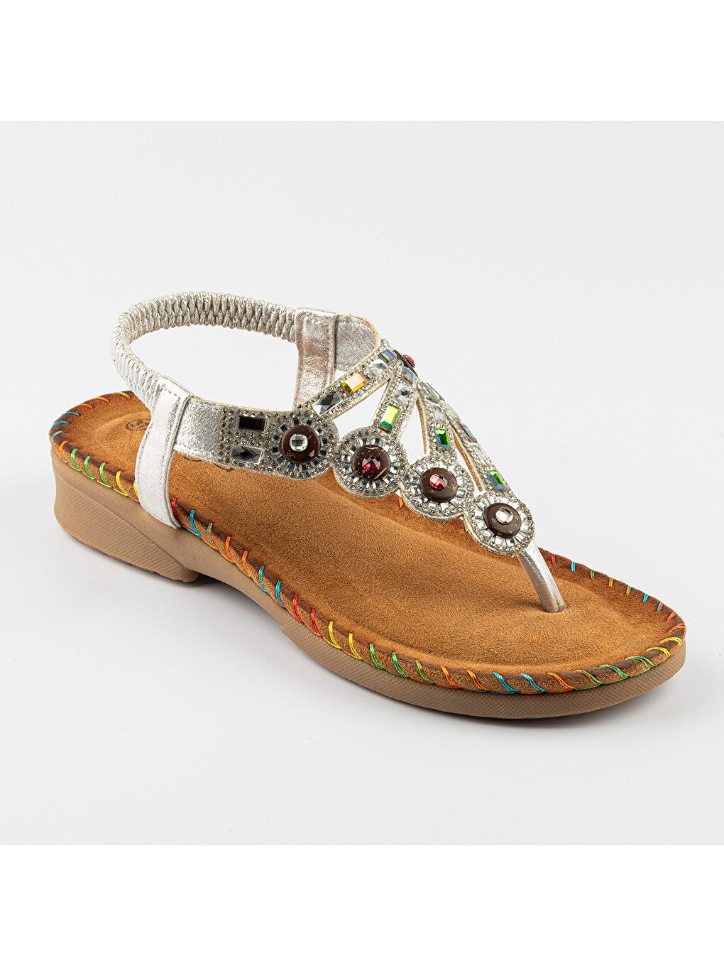 Gri Kadın Sandalet 24Y150-12 GM Gümüş