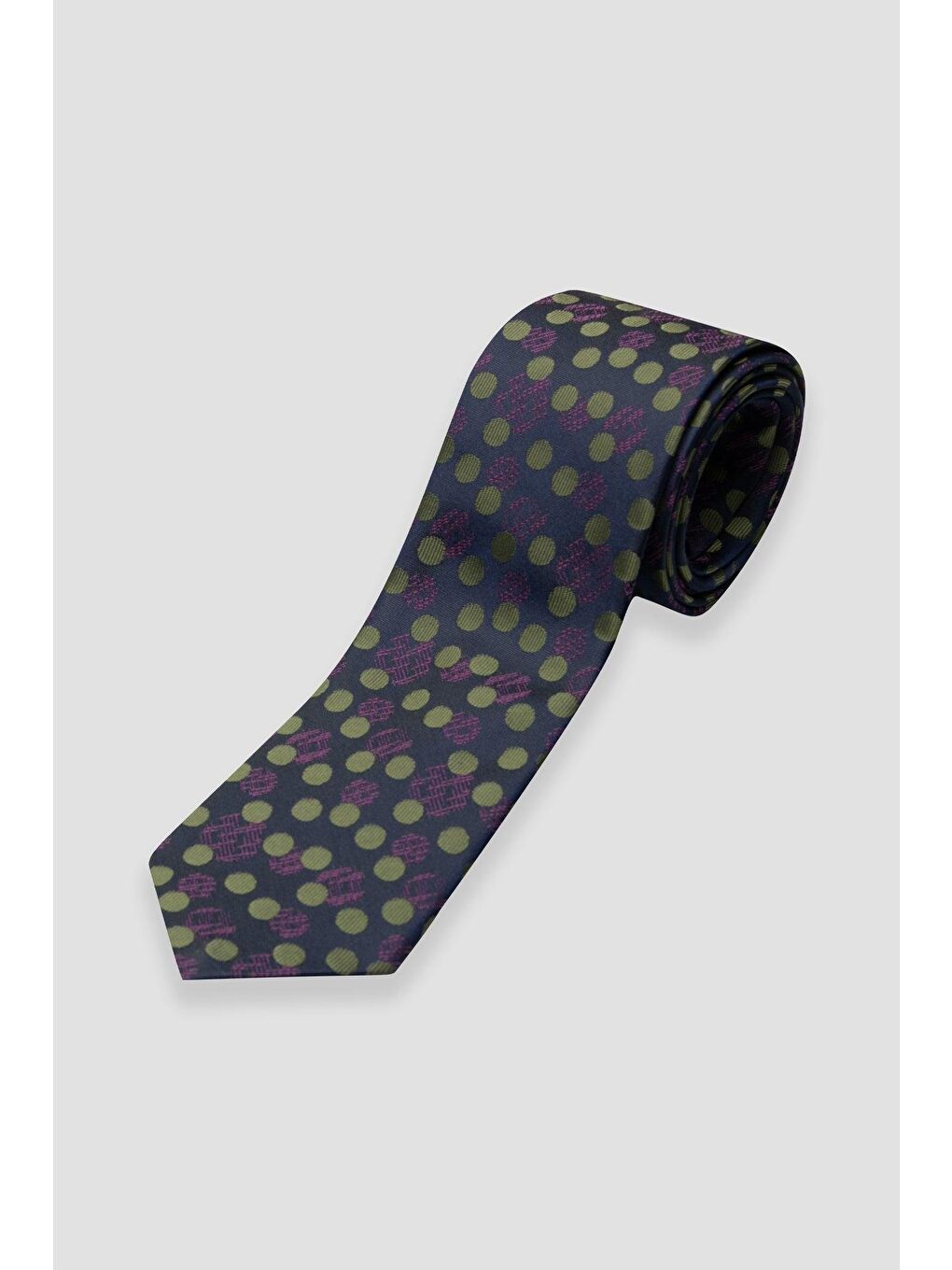 Kravat 8 Cm Mikrofiber Polyester Lacivert Erkek Desenli Kravat