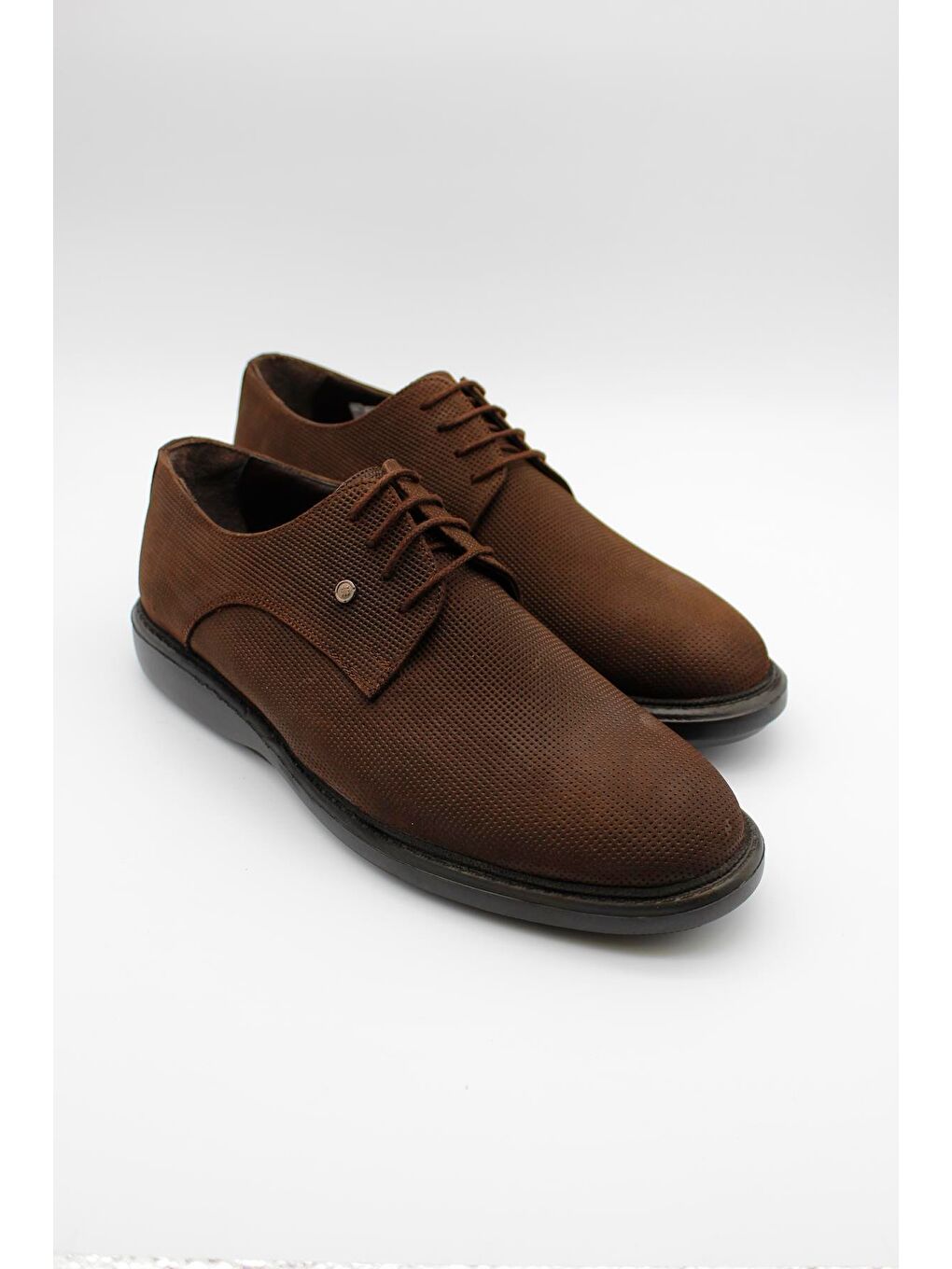 Koyu Kahverengi Hakiki Deri Nubuk Eva Taban Bağcıklı Tokalı Casual Ayakkabı 1033235122-1