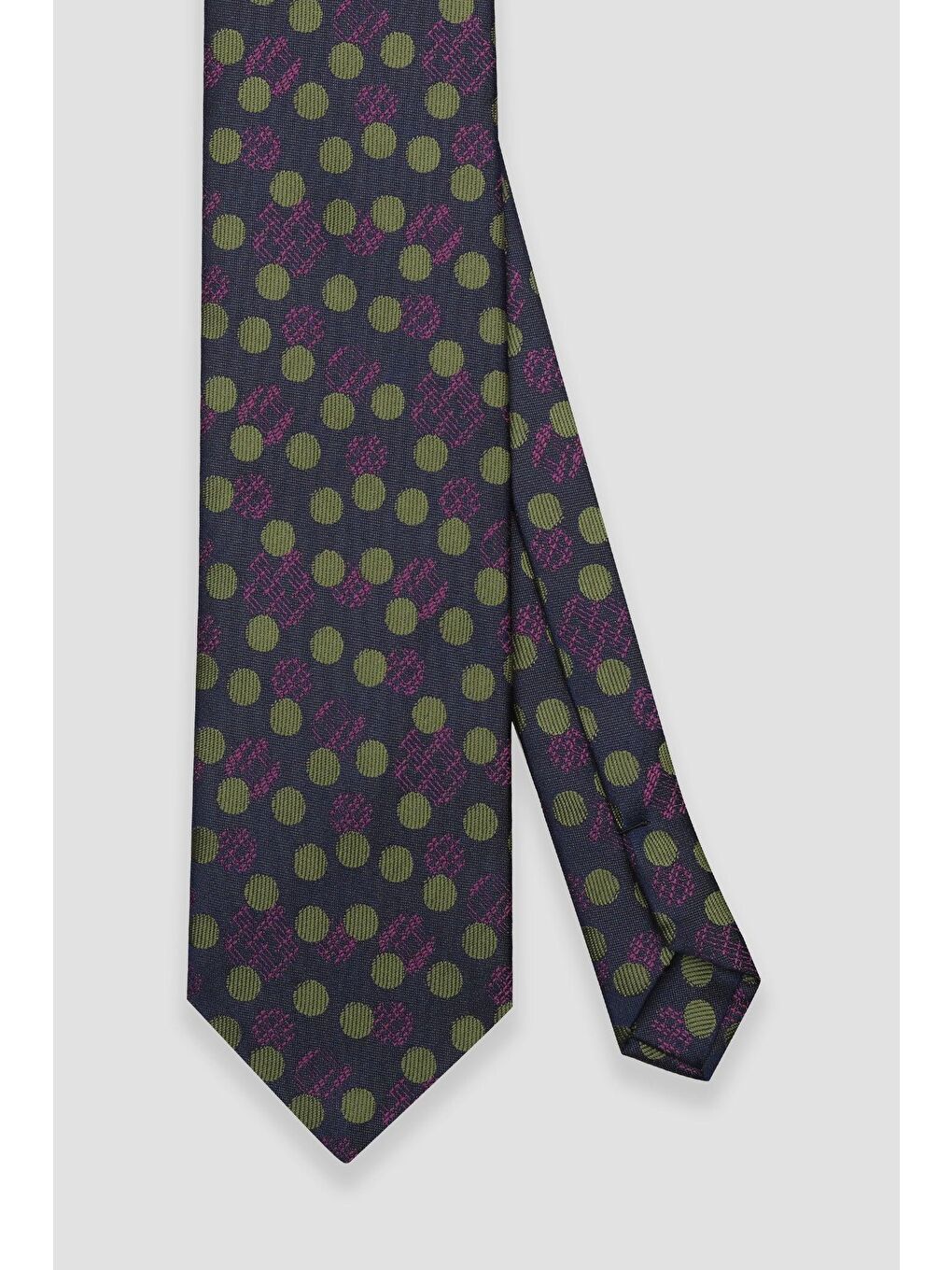 Kravat 8 Cm Mikrofiber Polyester Lacivert Erkek Desenli Kravat-1