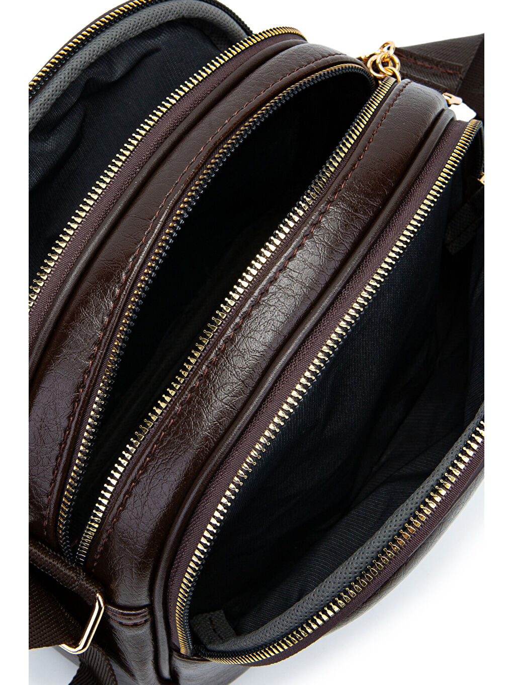 Fermuarlı Çok Göz Willson Kadın Çapraz Çanta Kahverengi-4