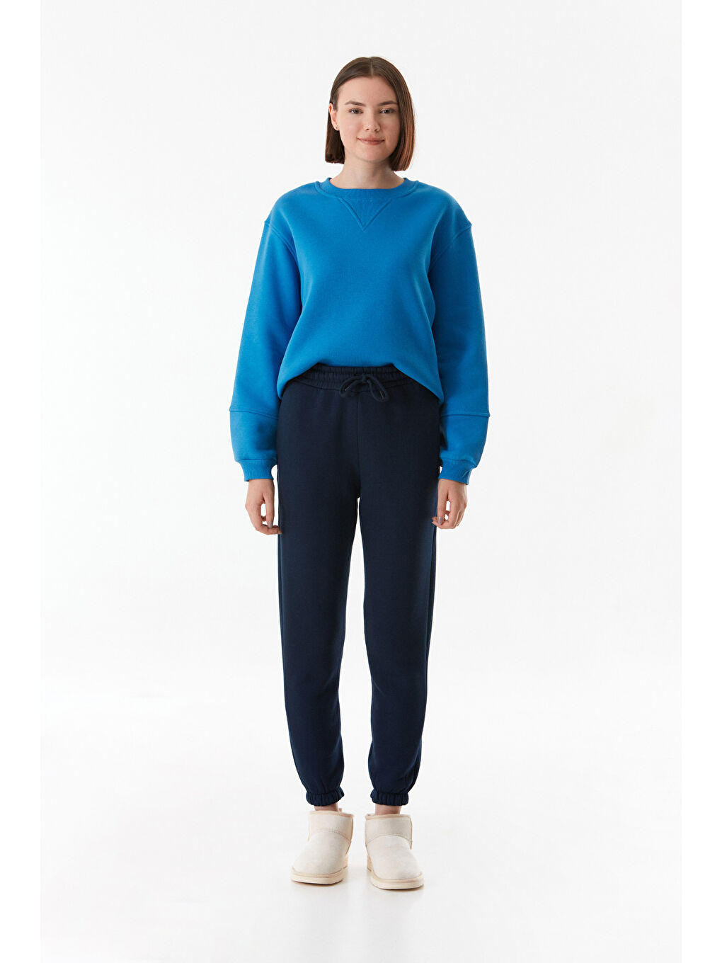 Lacivert Beli Lastikli Cepli Jogger Eşofman Altı-2