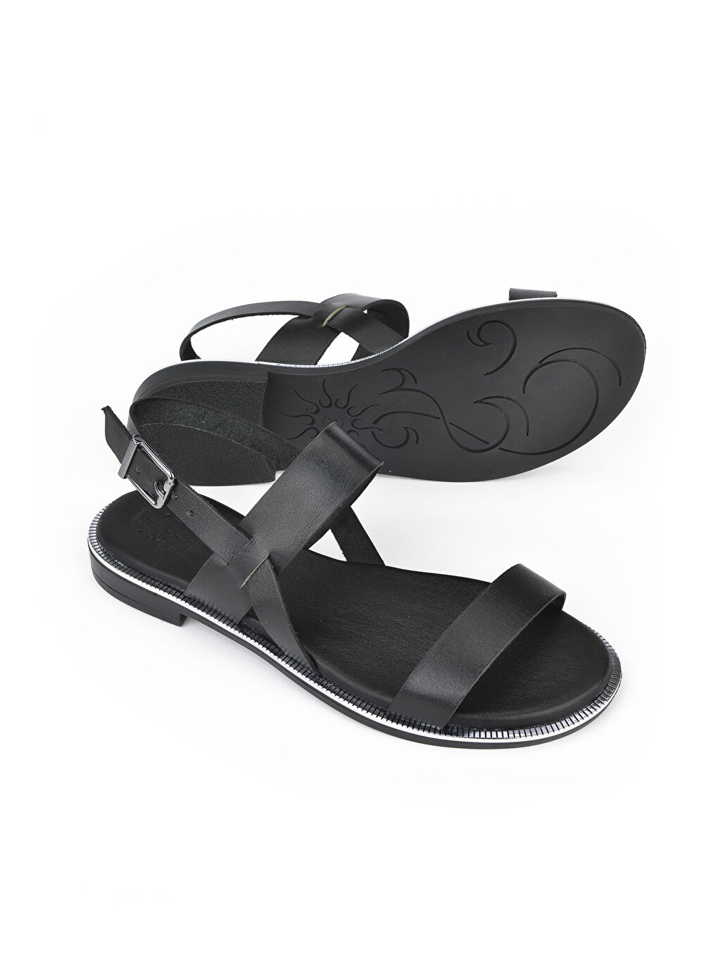 Kadın Hakiki Deri Sandalet 1411009Z729 Siyah-1