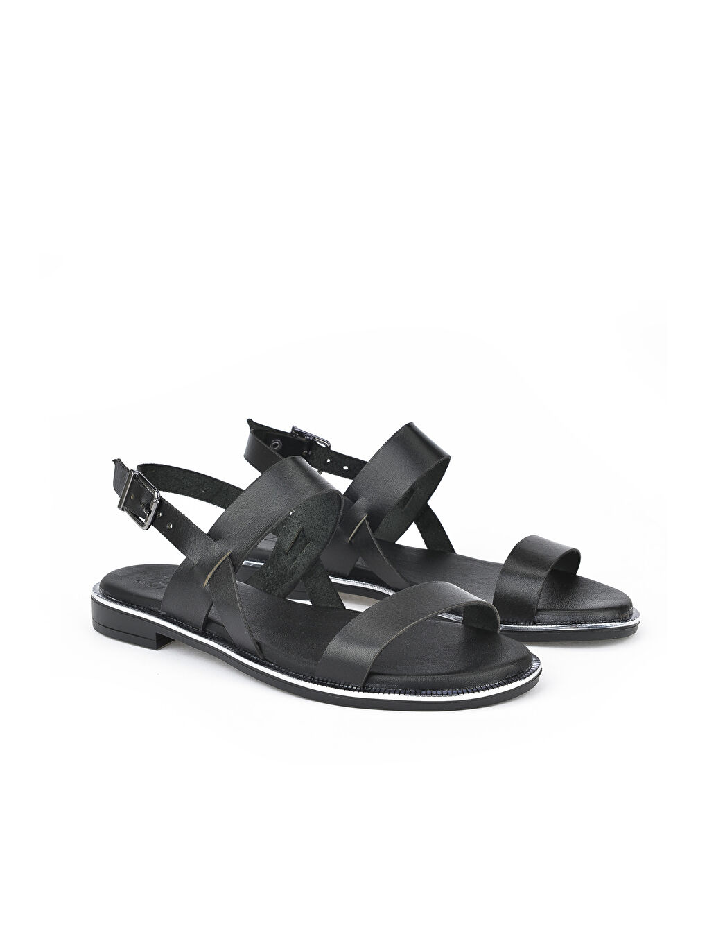 Kadın Hakiki Deri Sandalet 1411009Z729 Siyah-3