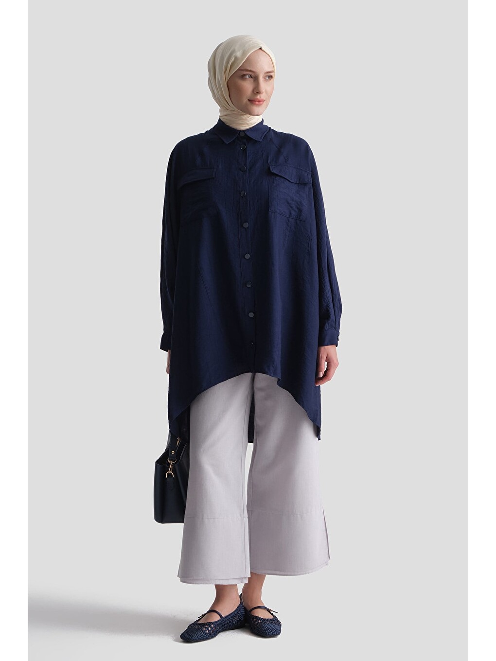 Rayon Karışımlı Tunik Lacivert-1