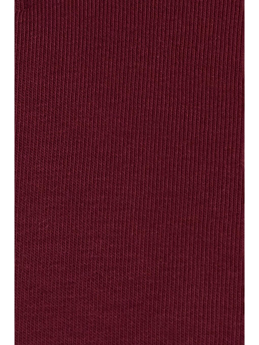Kadın Relax Fit Rahat Kesim Pamuklu İçi Polarlı Yarım Fermuarlı Bordo Dik Yaka Sweatshirt-5