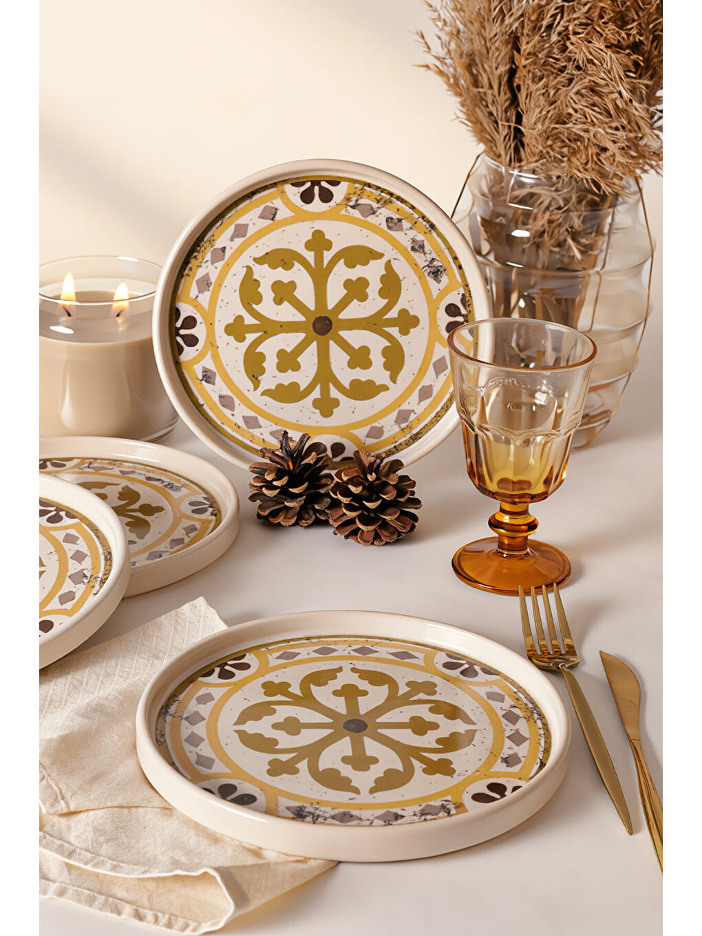Karışık Timeless Brown Stackable Pasta Tabağı 21 Cm 4 Adet-1