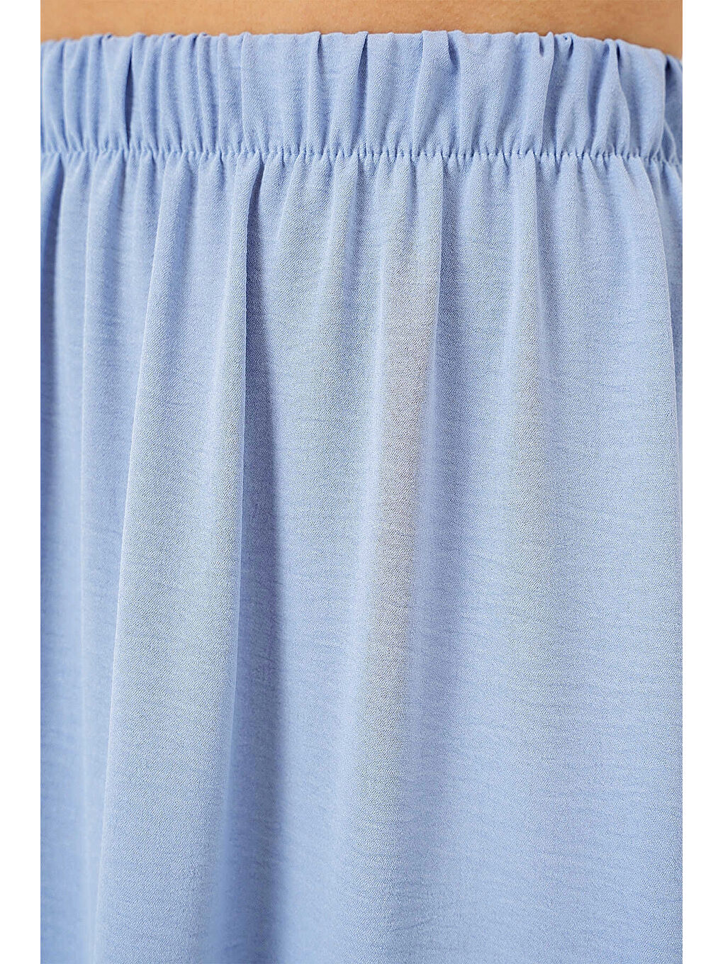 Kadın Buz Mavi Beli Lastikli Ayrobin Uzun Etek HZL25S-BD180481-4