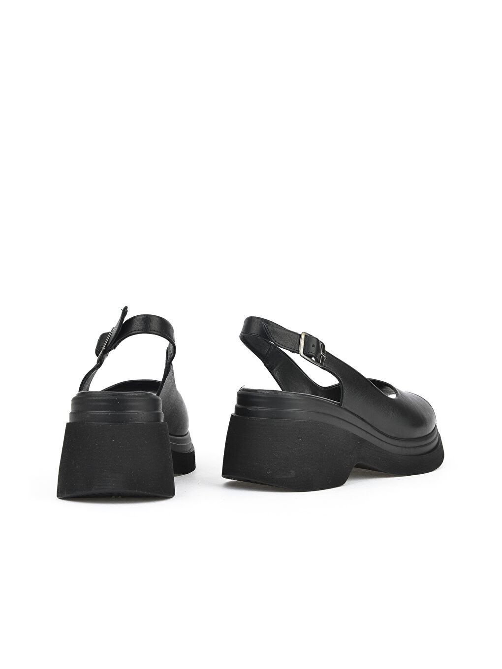 Kadın Hakiki Deri Topuklu Sandalet 151992Z64003 Siyah-2