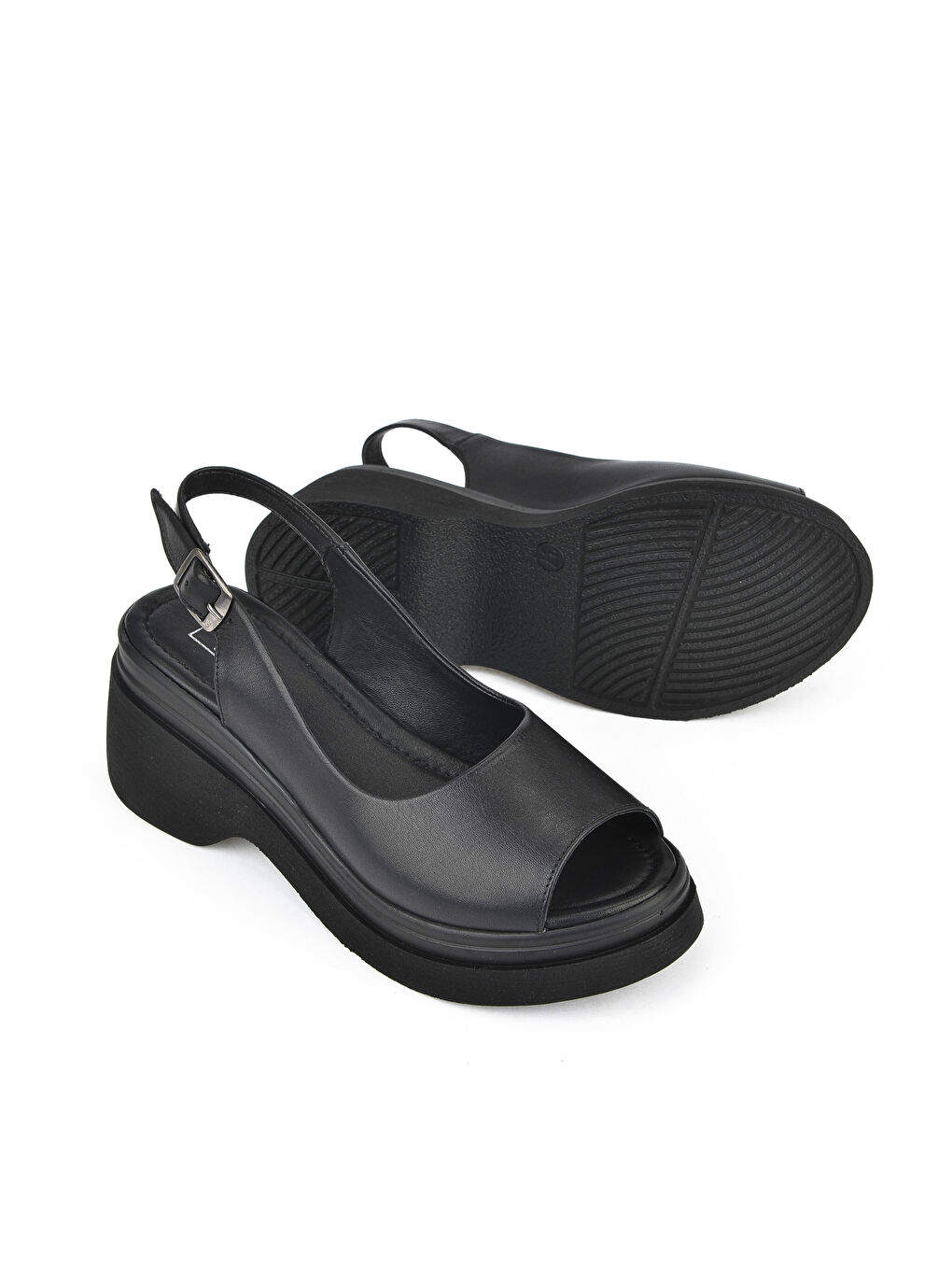 Kadın Hakiki Deri Topuklu Sandalet 151992Z64003 Siyah-3