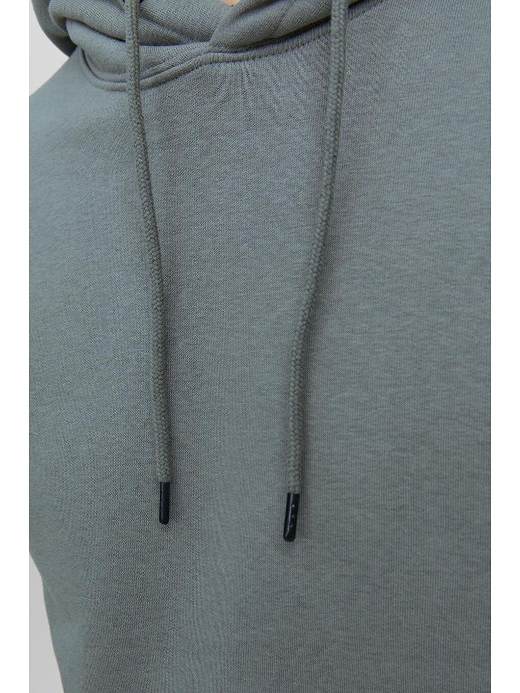 Jack & Jones Haki Essentials Jjestar Pamuklu Kapüşonlu Erkek Sweat 12208157 - 4