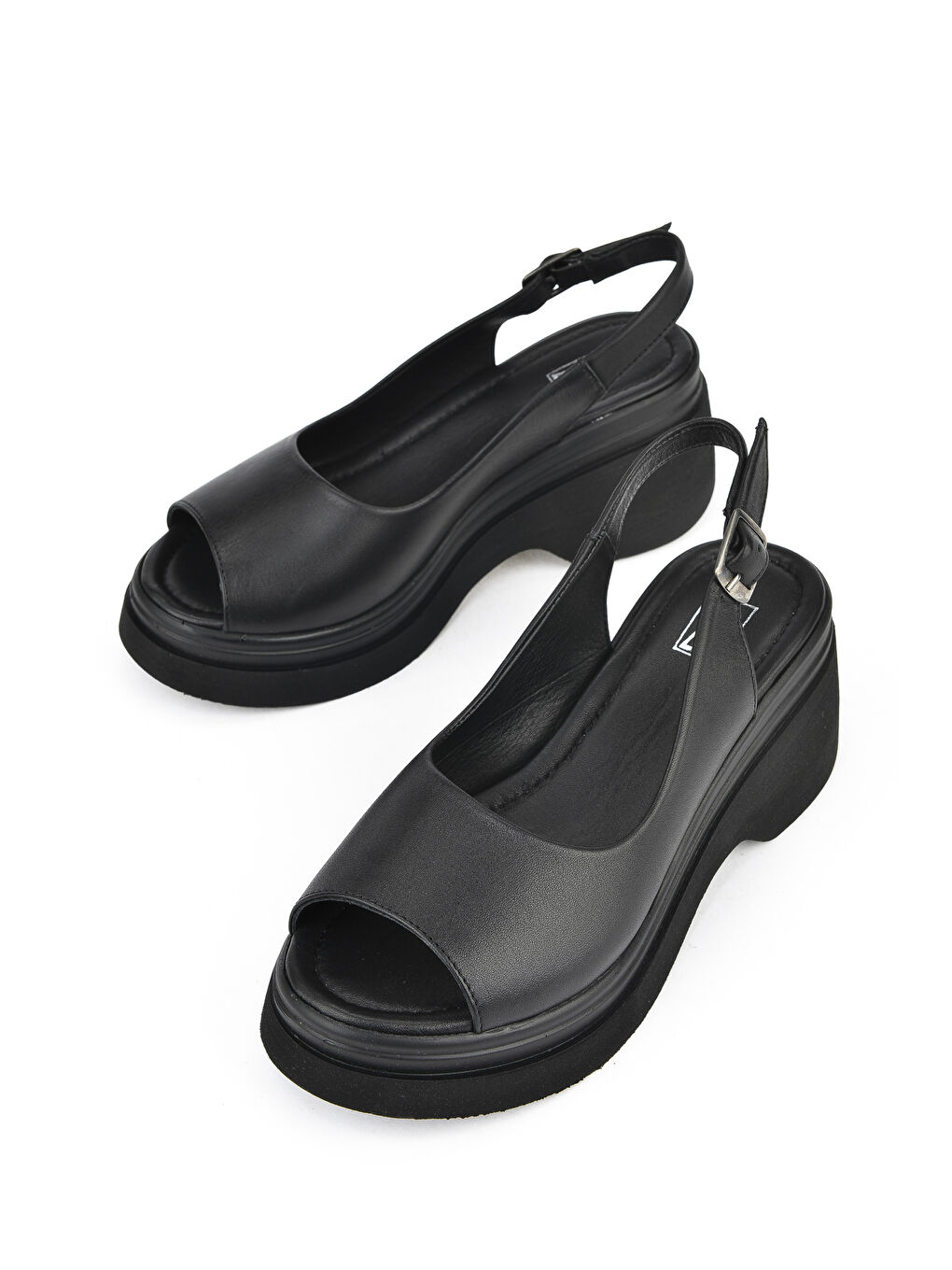 Kadın Hakiki Deri Topuklu Sandalet 151992Z64003 Siyah-4