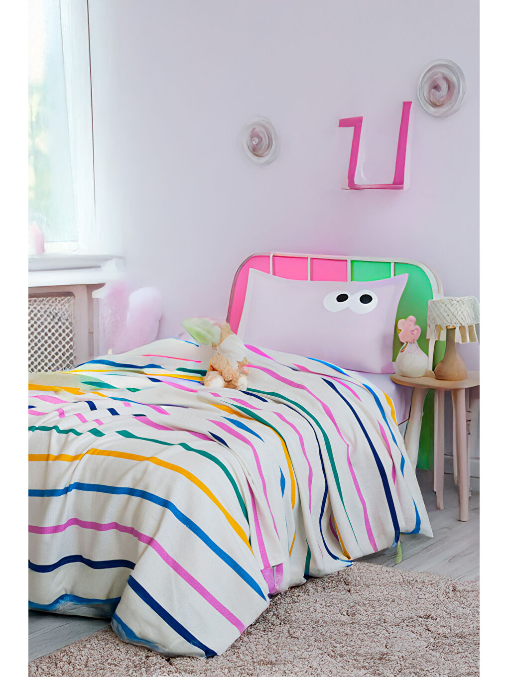 Pike Seti Baskılı Tek Kişilik Funny Lila