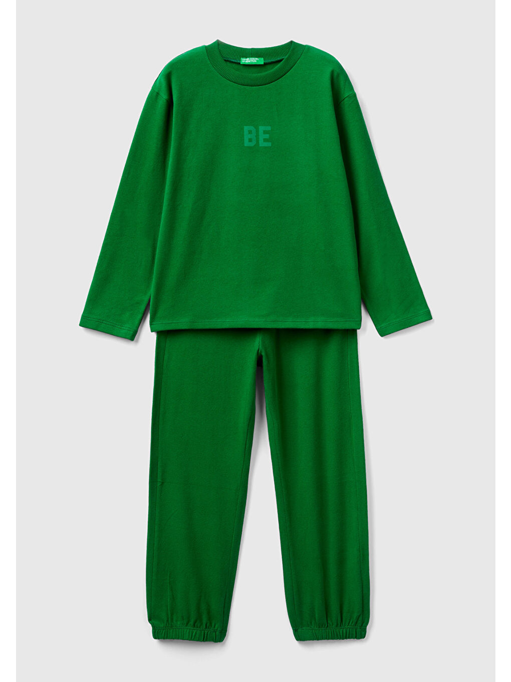 Erkek Çocuk Yeşil Logo İşlemeli Pijama Takımı