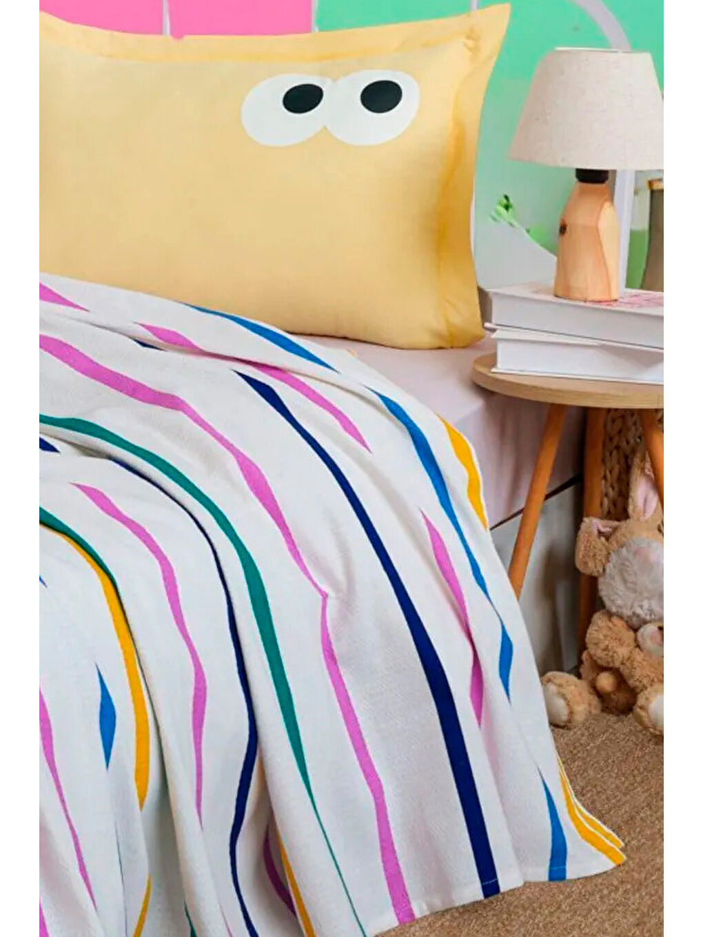 Pike Seti Baskılı Tek Kişilik Funny Sarı-2