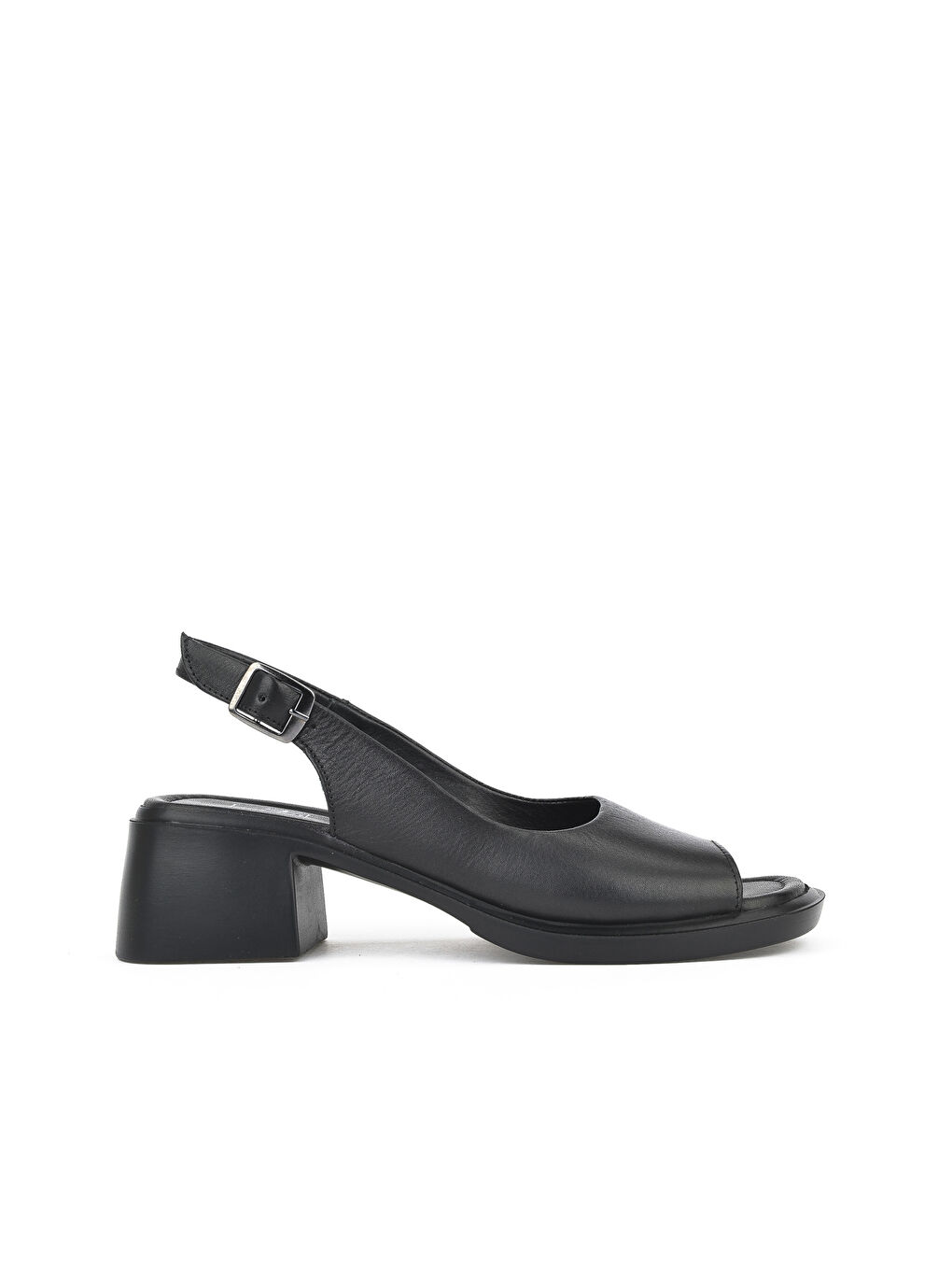 Kadın Hakiki Deri Topuklu Sandalet 151992Z8004 Siyah