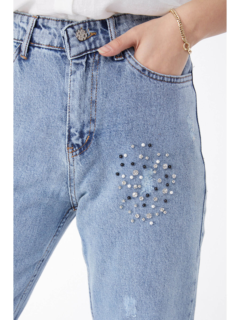 Jean Pantloon Buz Mavi   11189-3