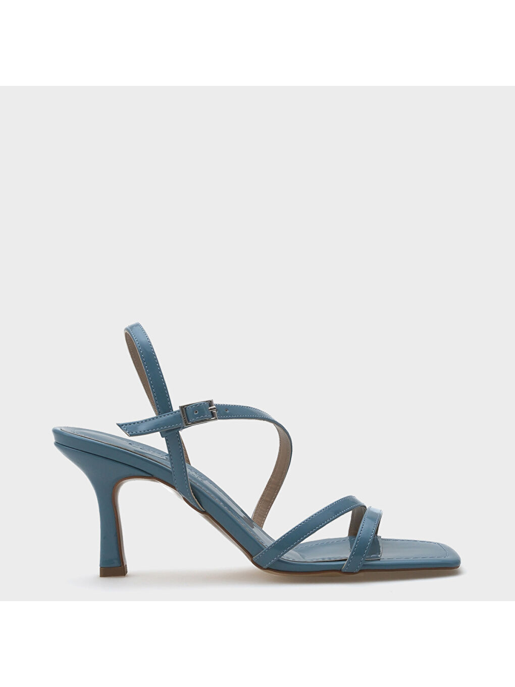 Turkuaz Dacy Bantlı Orta Topuklu Kadın Sandalet