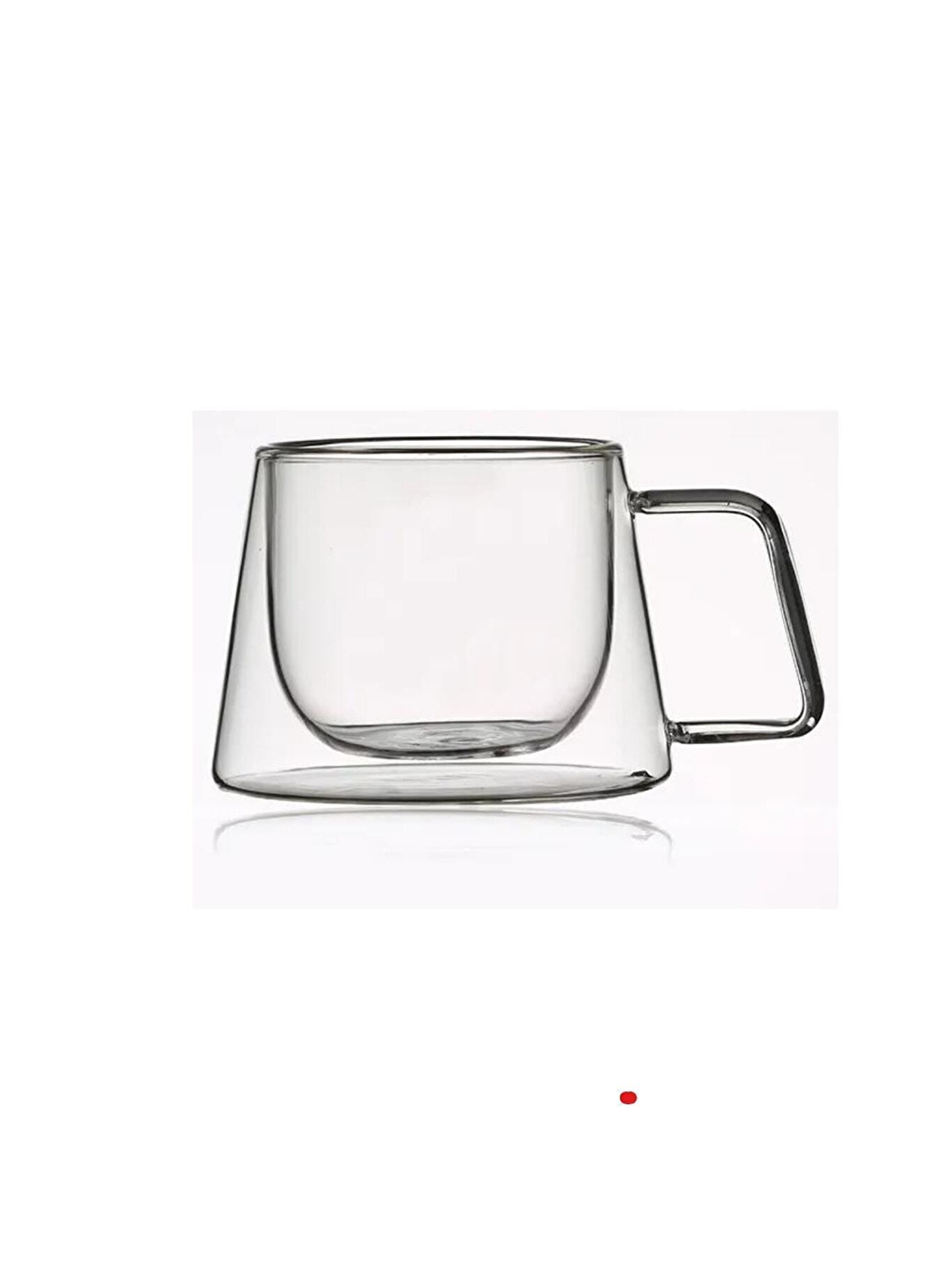 Renksiz Neskafe Ekspresso Fincanı Çift Cidarlı Kulplu Cam Fincan 3 Adet 1836-4