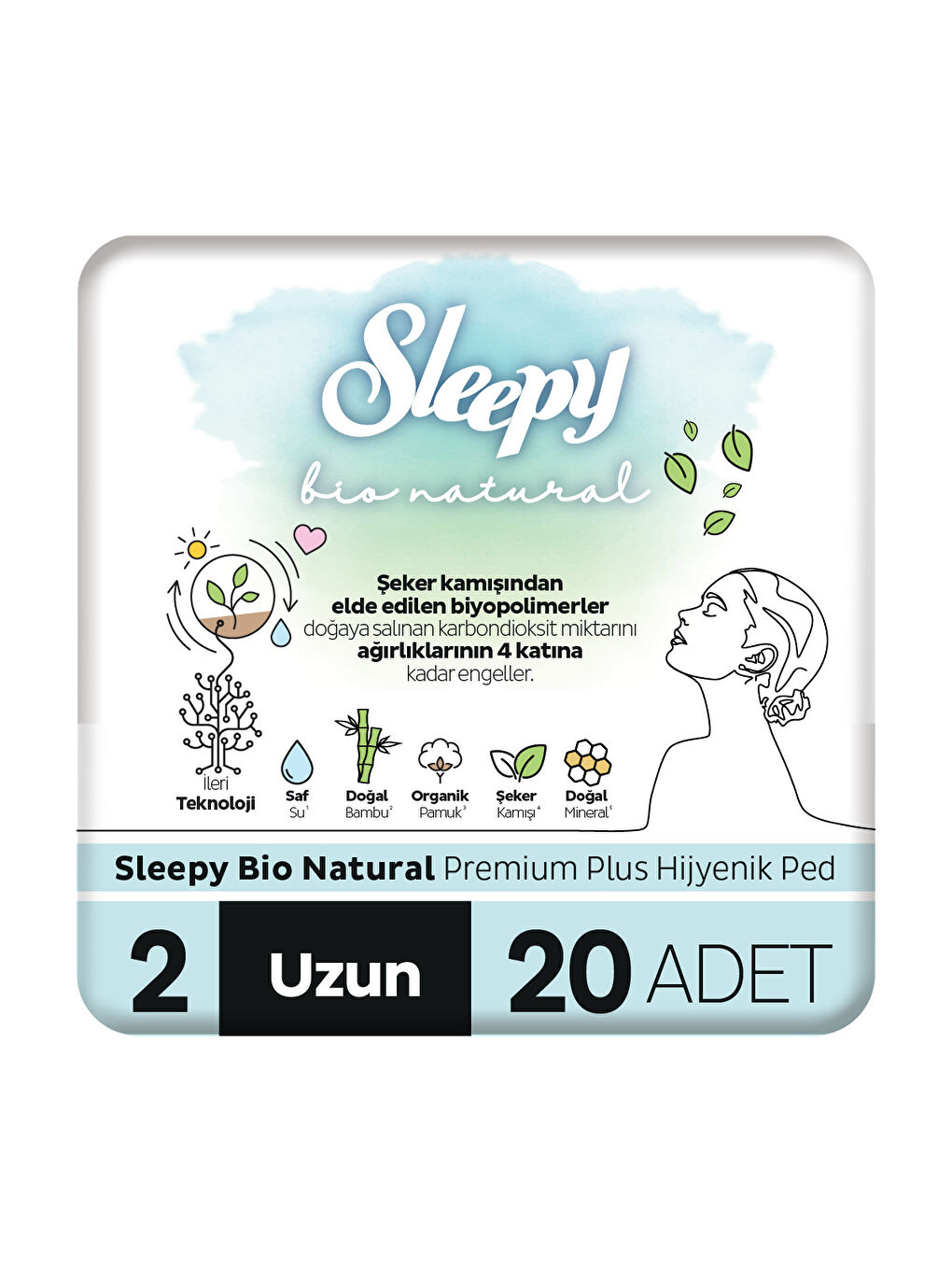 Bio Natural Premium Plus Hijyenik Ped Uzun 20 Adet Ped