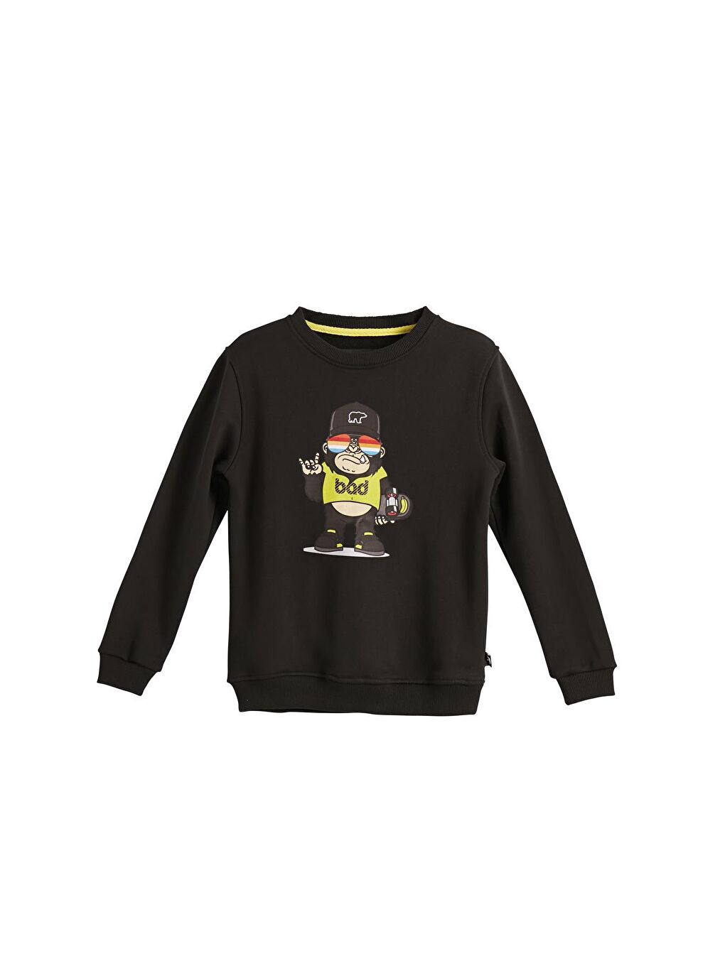 Bad Bear Siyah Funky Crewneck Kids Siyah Baskılı Çocuk Sweatshirt